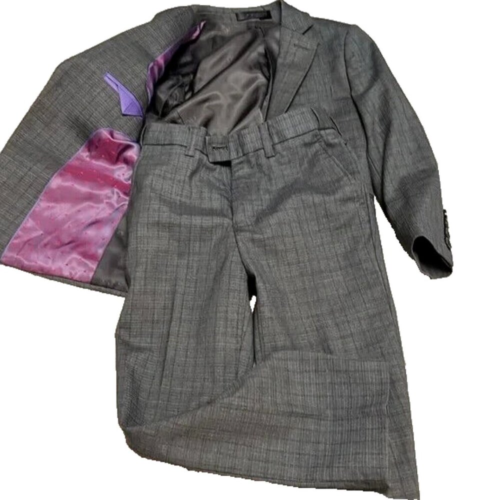 Jordano collection gray plaid boys Pants Blazer suit 6 years